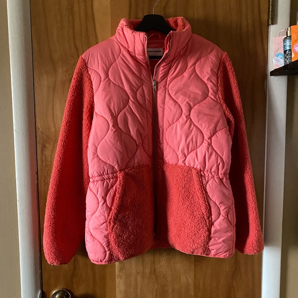 NWT-Amazon Essentials-Coral Zip Jacket-Large